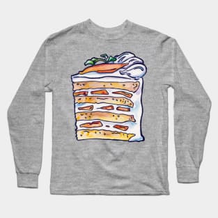 Peaches and Cream Cake Slice Long Sleeve T-Shirt